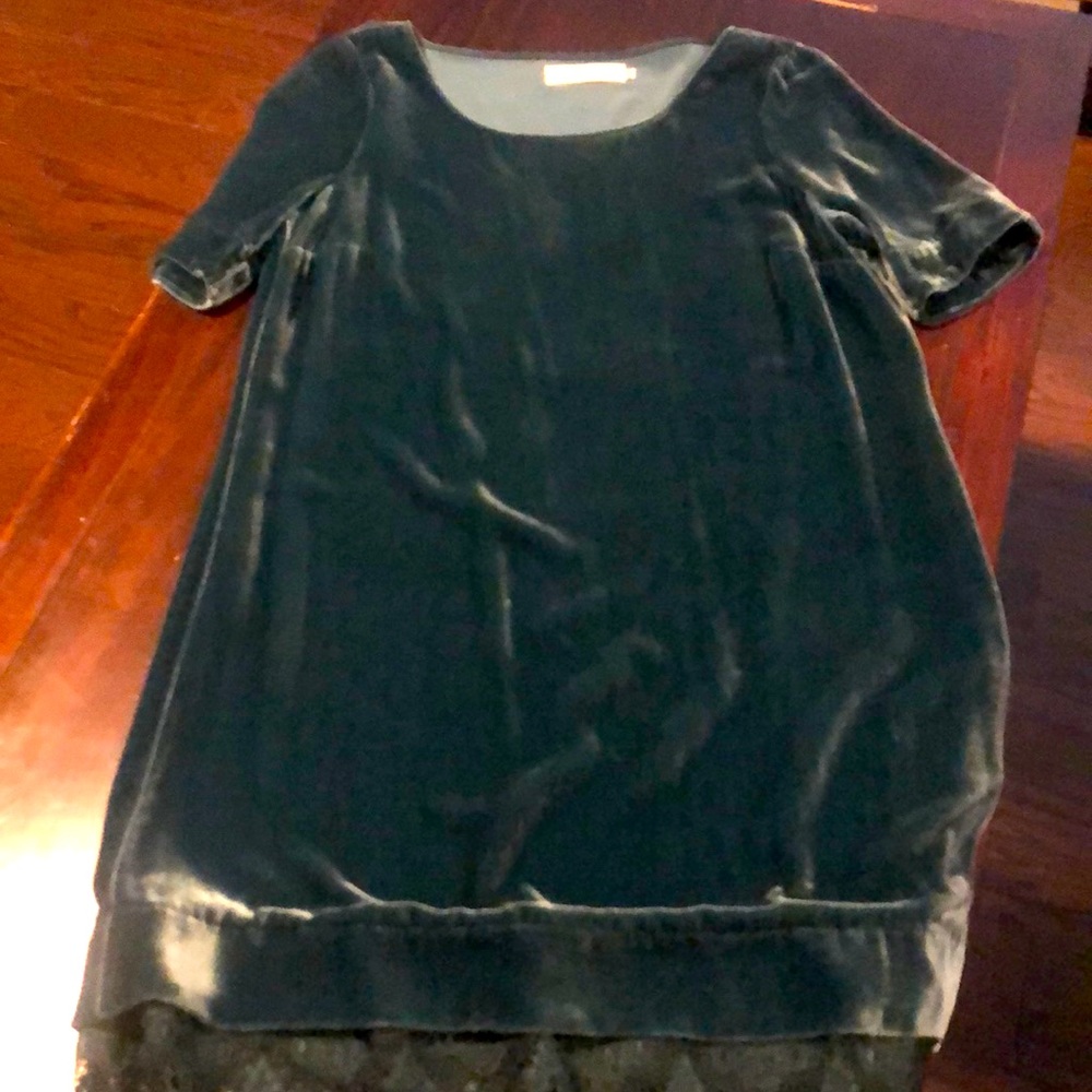 Teal Blue Velvet Shift Mini Dress Size Small by 4 Love And Liberty